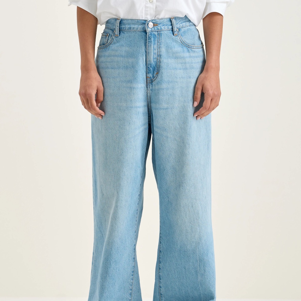 $159 Bellerose Blue Parthe Wide Leg Jeans In Vintage Light Blue Size 26
